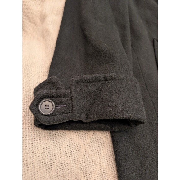 Albert Nipon Gold Label Wool/Cashmere Blend 14P Full Length Black Trench Coat - Picture 7 of 12